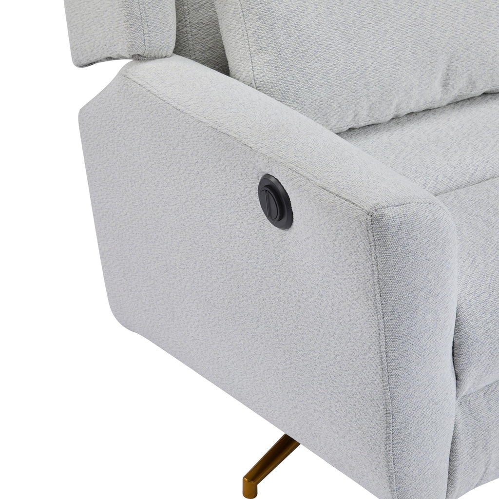 Christopher Knight Home - Fauteuil inclinable pivotant électrique Starling avec base en métal doré