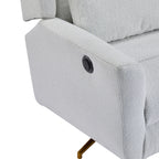 Christopher Knight Home - Fauteuil inclinable pivotant électrique Starling avec base en métal doré