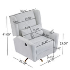 Christopher Knight Home - Fauteuil inclinable pivotant électrique Starling avec base en métal doré