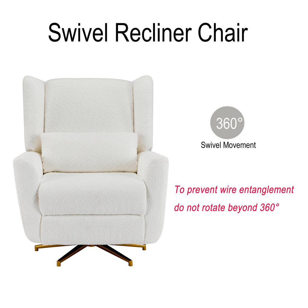 Christopher Knight Home - Fauteuil inclinable pivotant électrique Starling avec base en métal doré