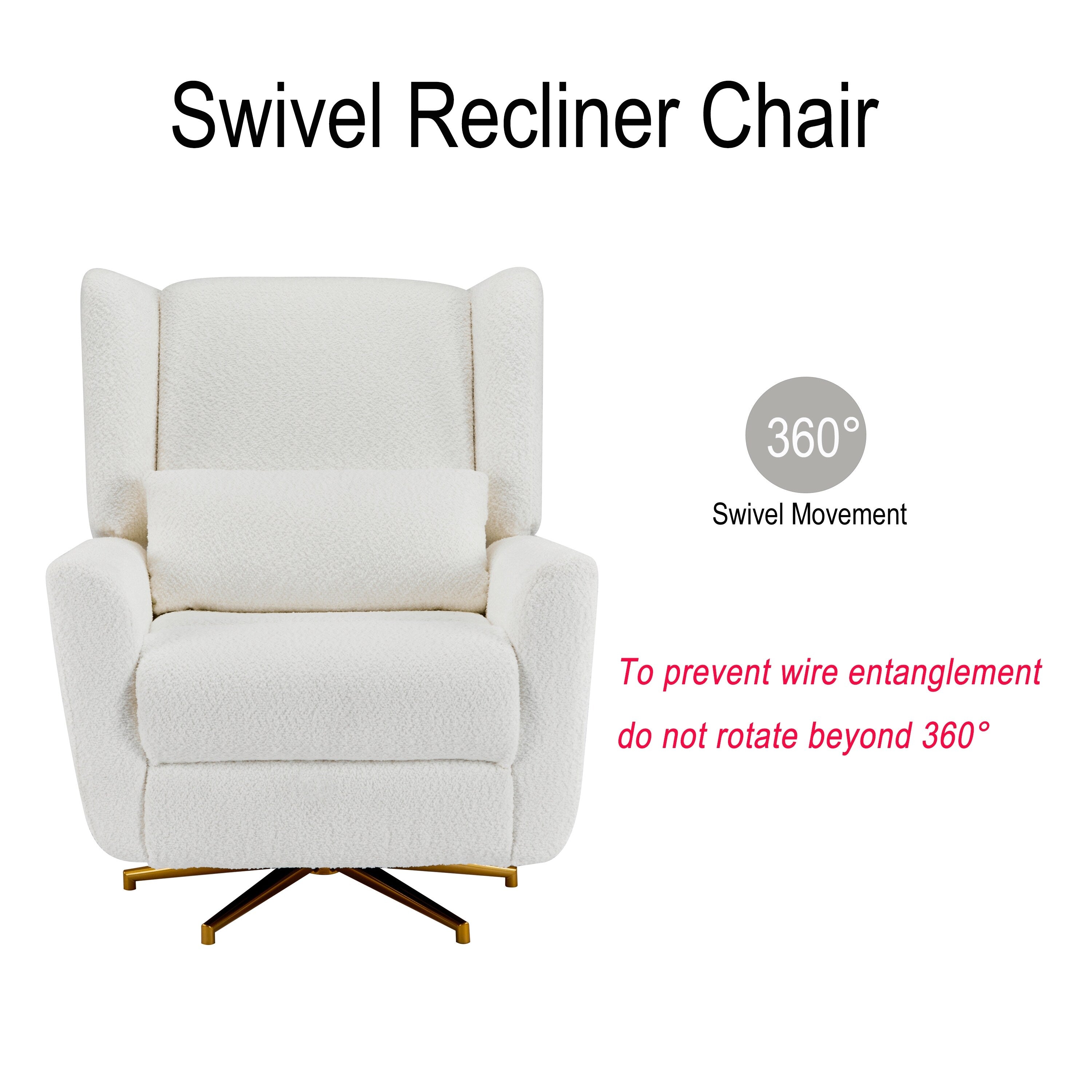 Christopher Knight Home - Fauteuil inclinable pivotant électrique Starling avec base en métal doré