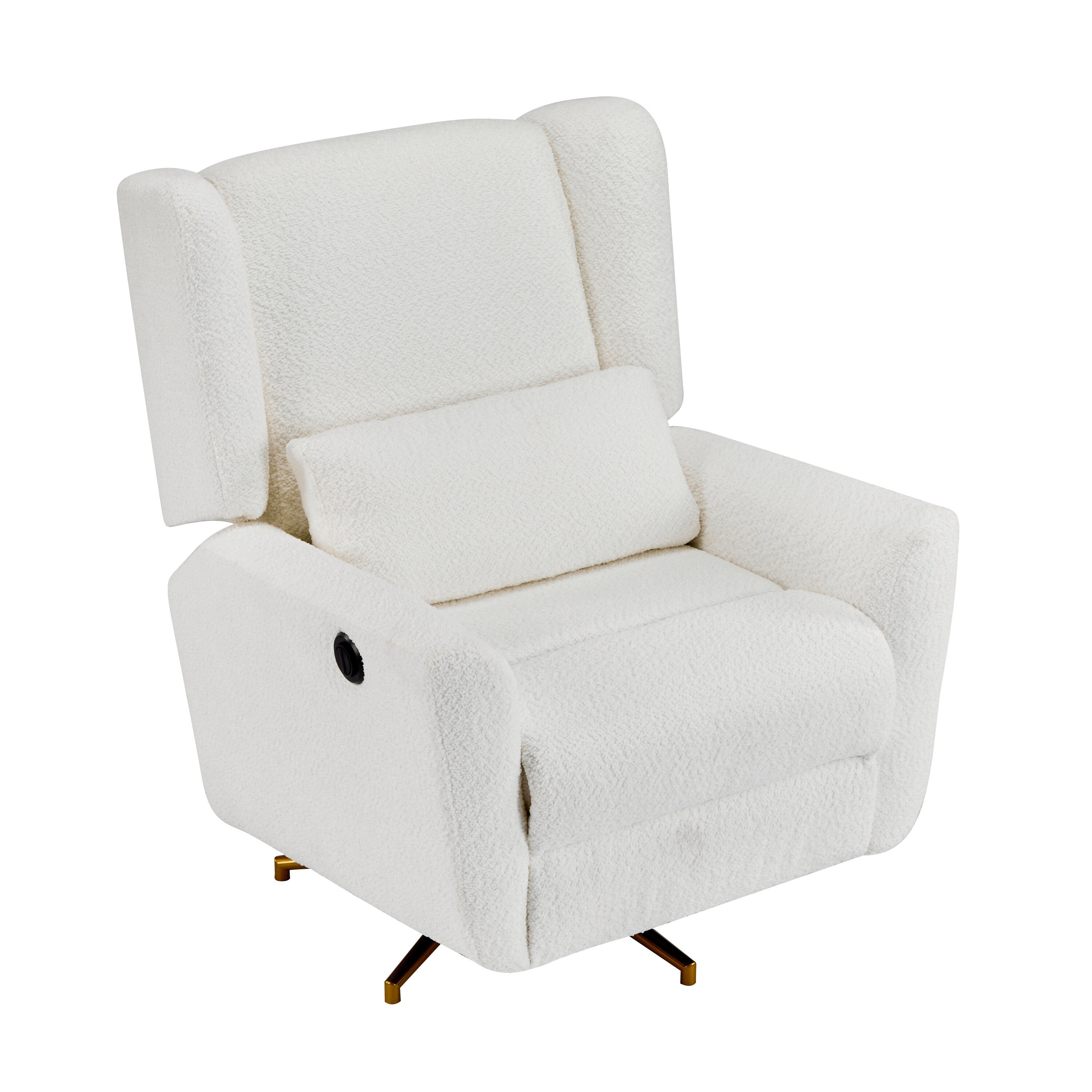 Christopher Knight Home - Fauteuil inclinable pivotant électrique Starling avec base en métal doré