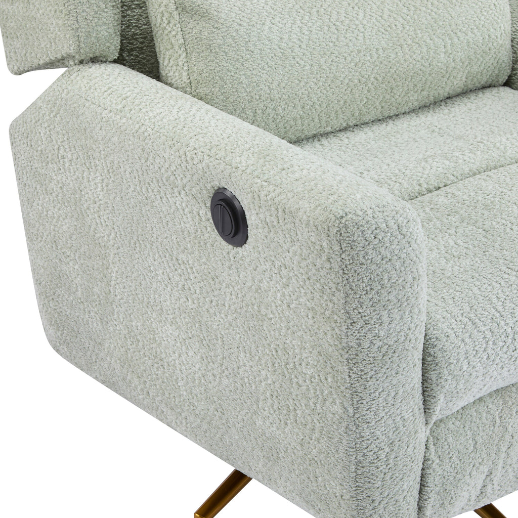 Christopher Knight Home - Fauteuil inclinable pivotant électrique Starling avec base en métal doré