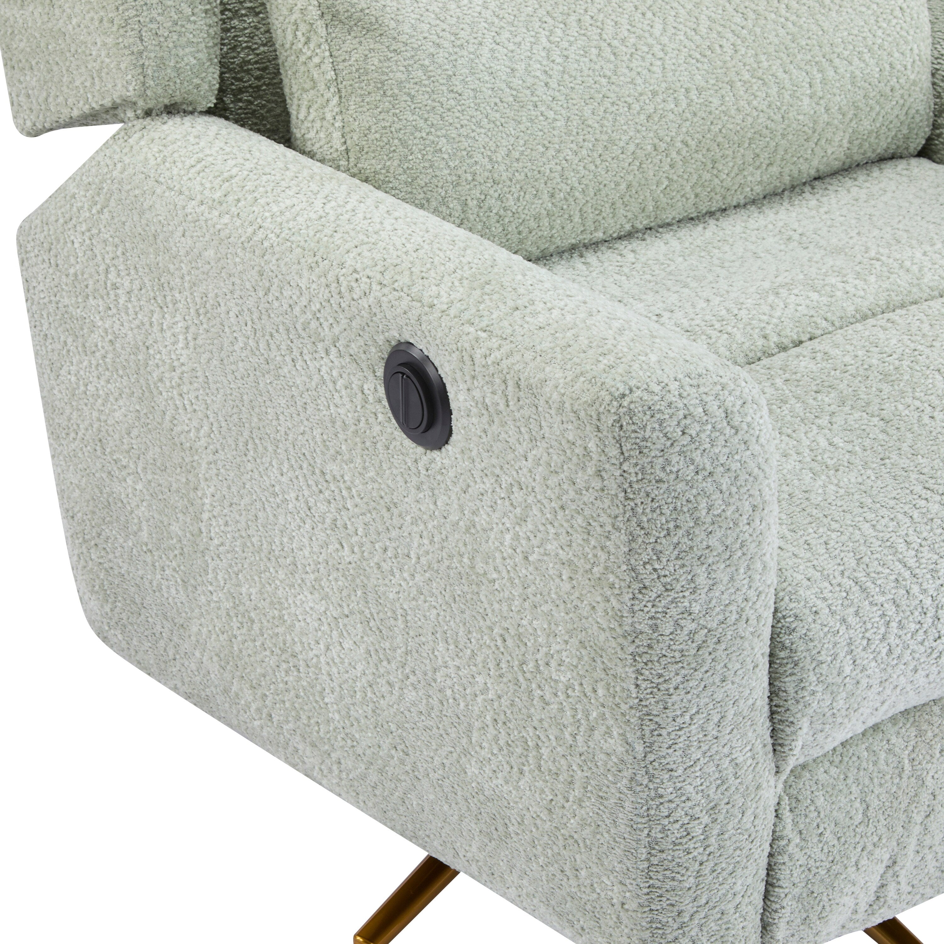 Christopher Knight Home - Fauteuil inclinable pivotant électrique Starling avec base en métal doré