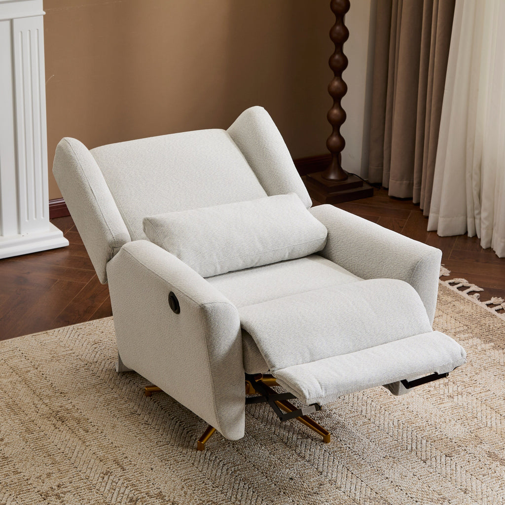Christopher Knight Home - Fauteuil inclinable pivotant électrique Starling avec base en métal doré