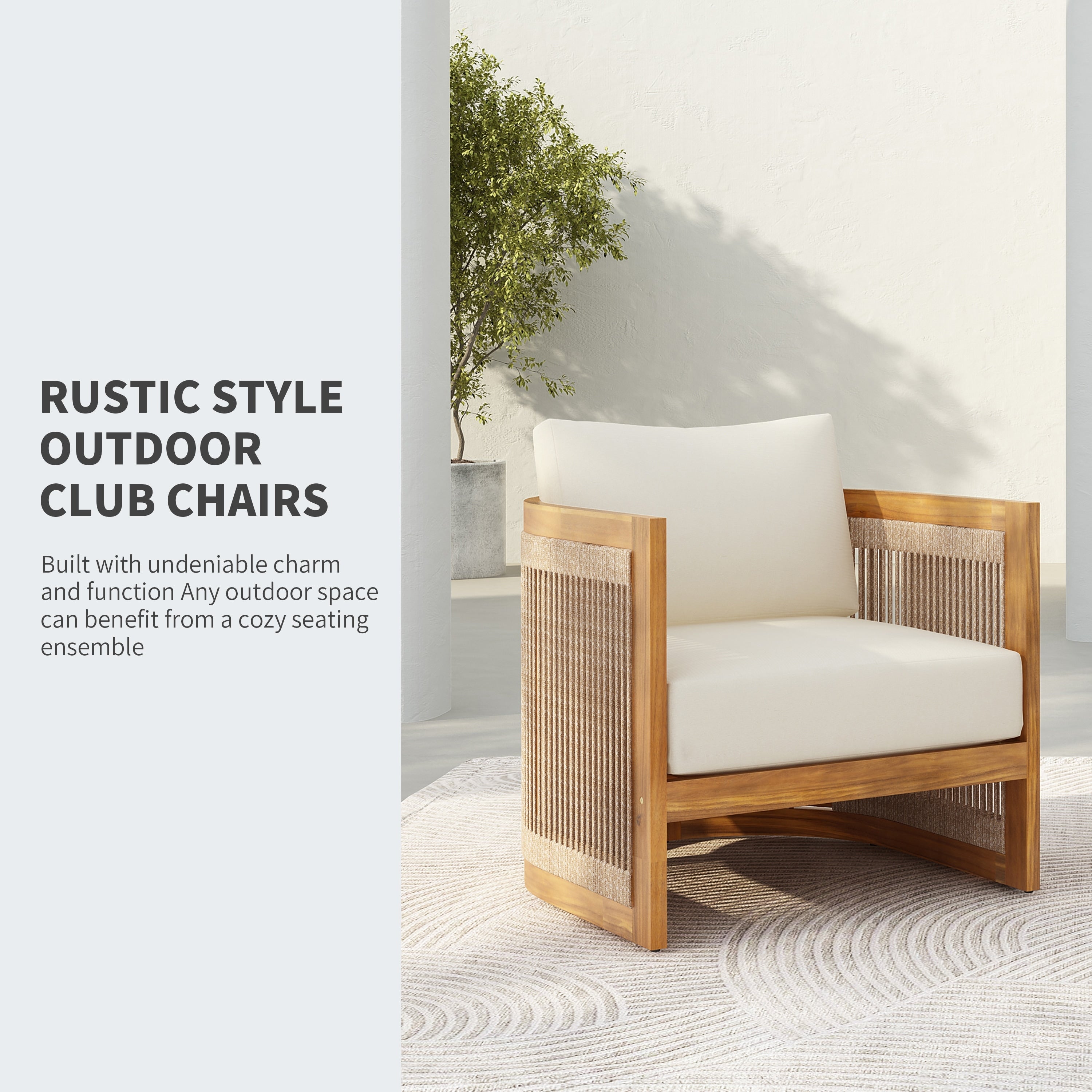 Christopher Knight Home - Ensemble de conversation d'extérieur Sophia 4 pièces en bois d'acacia