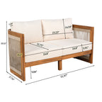 Christopher Knight Home - Ensemble de conversation d'extérieur Sophia 4 pièces en bois d'acacia