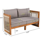 Christopher Knight Home - Ensemble de conversation d'extérieur Sophia 4 pièces en bois d'acacia