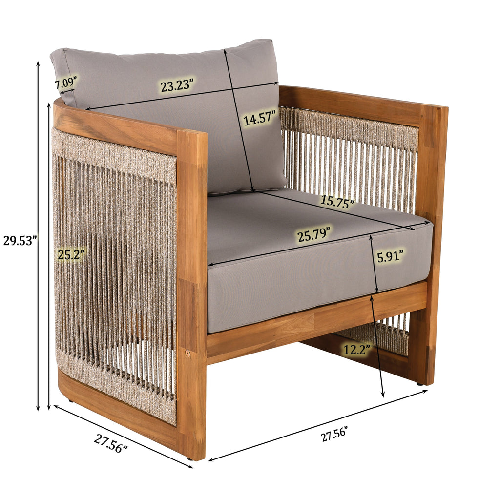 Christopher Knight Home - Ensemble de conversation d'extérieur Sophia 4 pièces en bois d'acacia