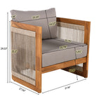 Christopher Knight Home - Ensemble de conversation d'extérieur Sophia 4 pièces en bois d'acacia