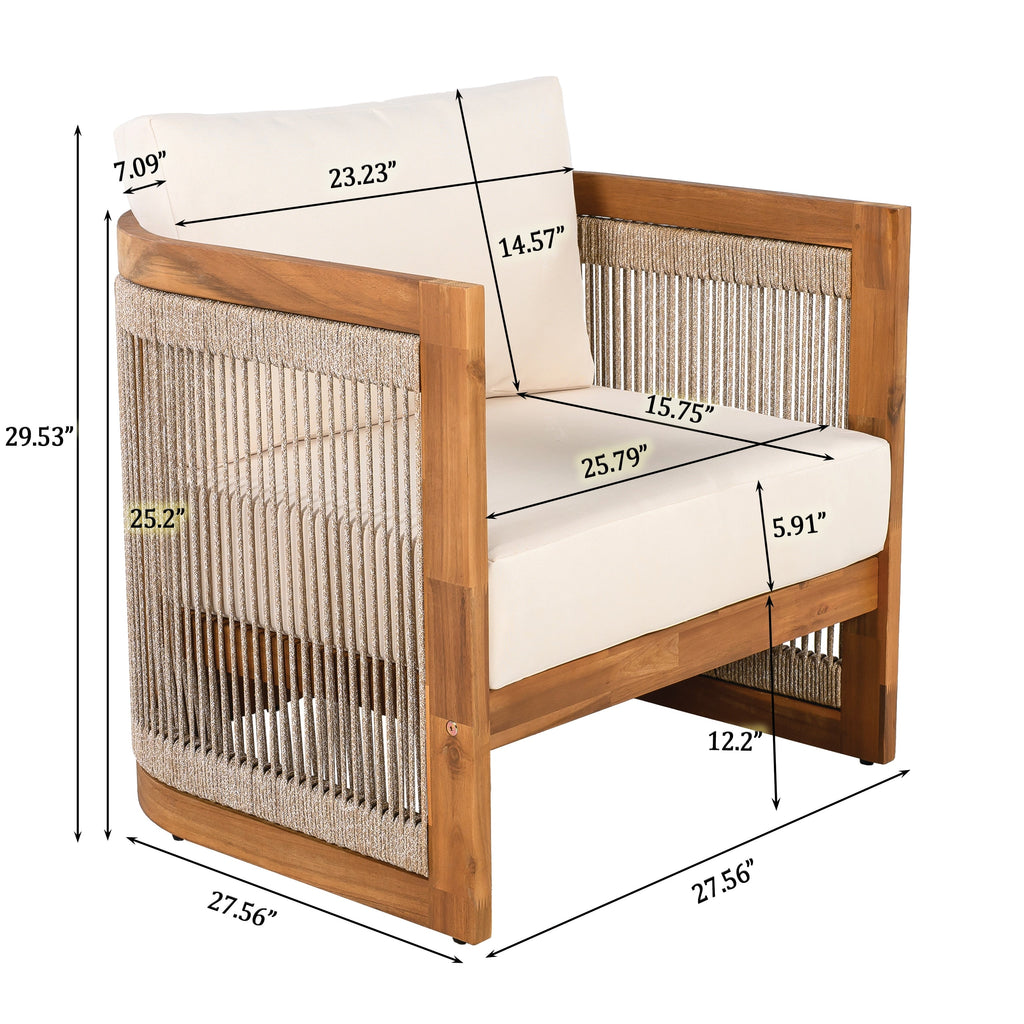 Christopher Knight Home - Ensemble de conversation d'extérieur Sophia 4 pièces en bois d'acacia