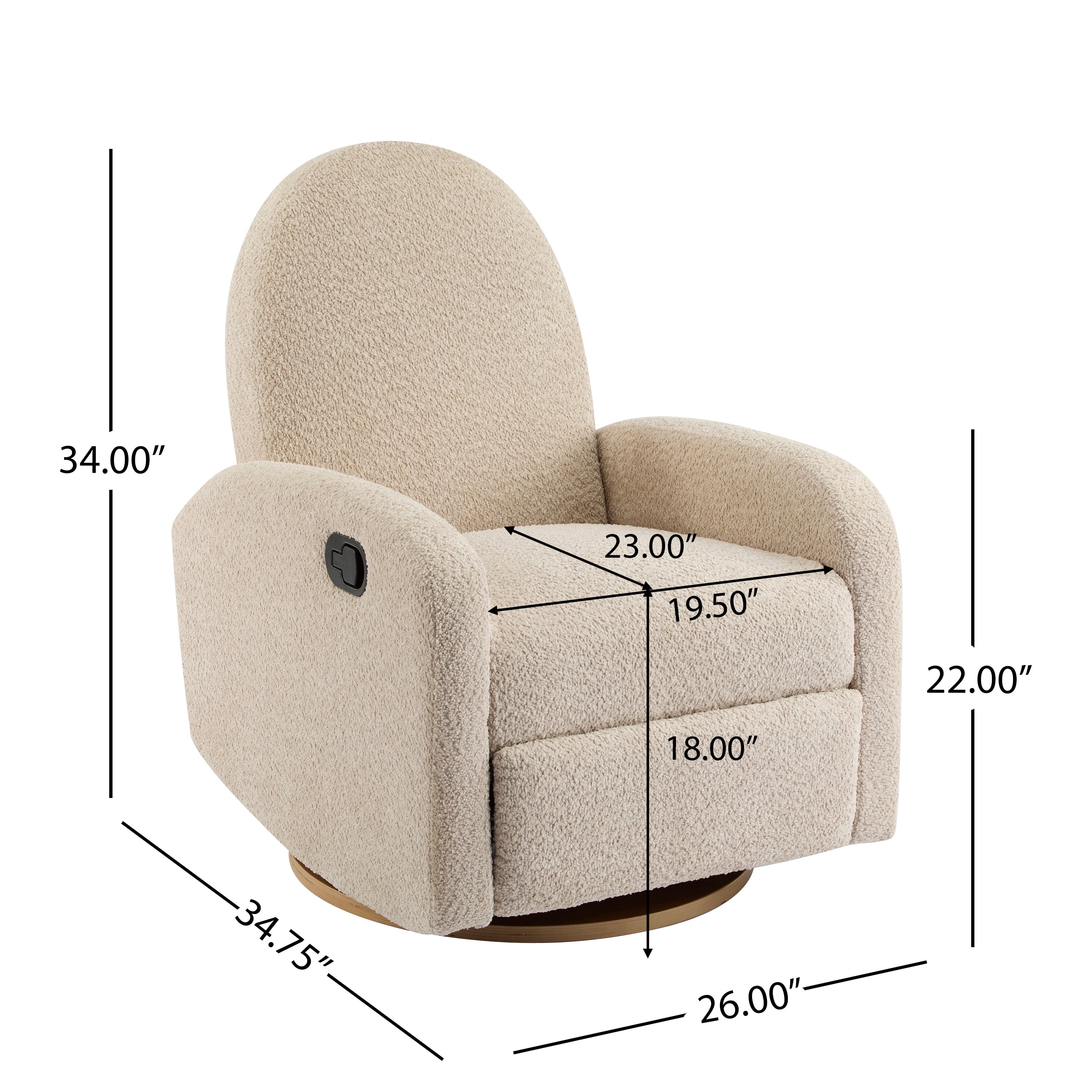 Fauteuil inclinable pivotant et coulissant Christopher Knight Home 360 ​​Boucle