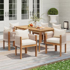 Christopher Knight Home-Ensemble de salle à manger d'extérieur Benjamin en bois d'acacia 7 pièces