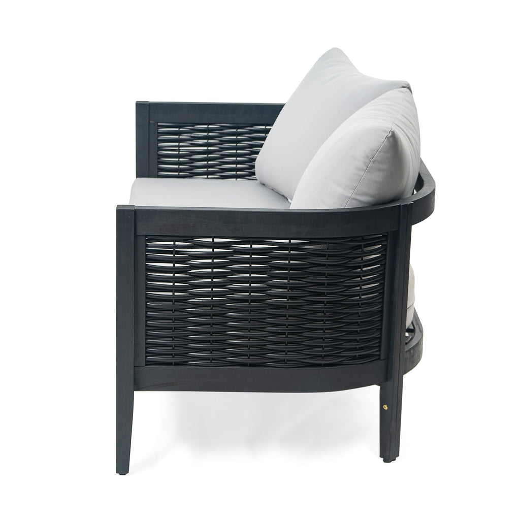 Christopher Knight Home Burchett Ensemble causeuse et table basse d'extérieur en bois d'acacia avec coussins Sunbrella en option