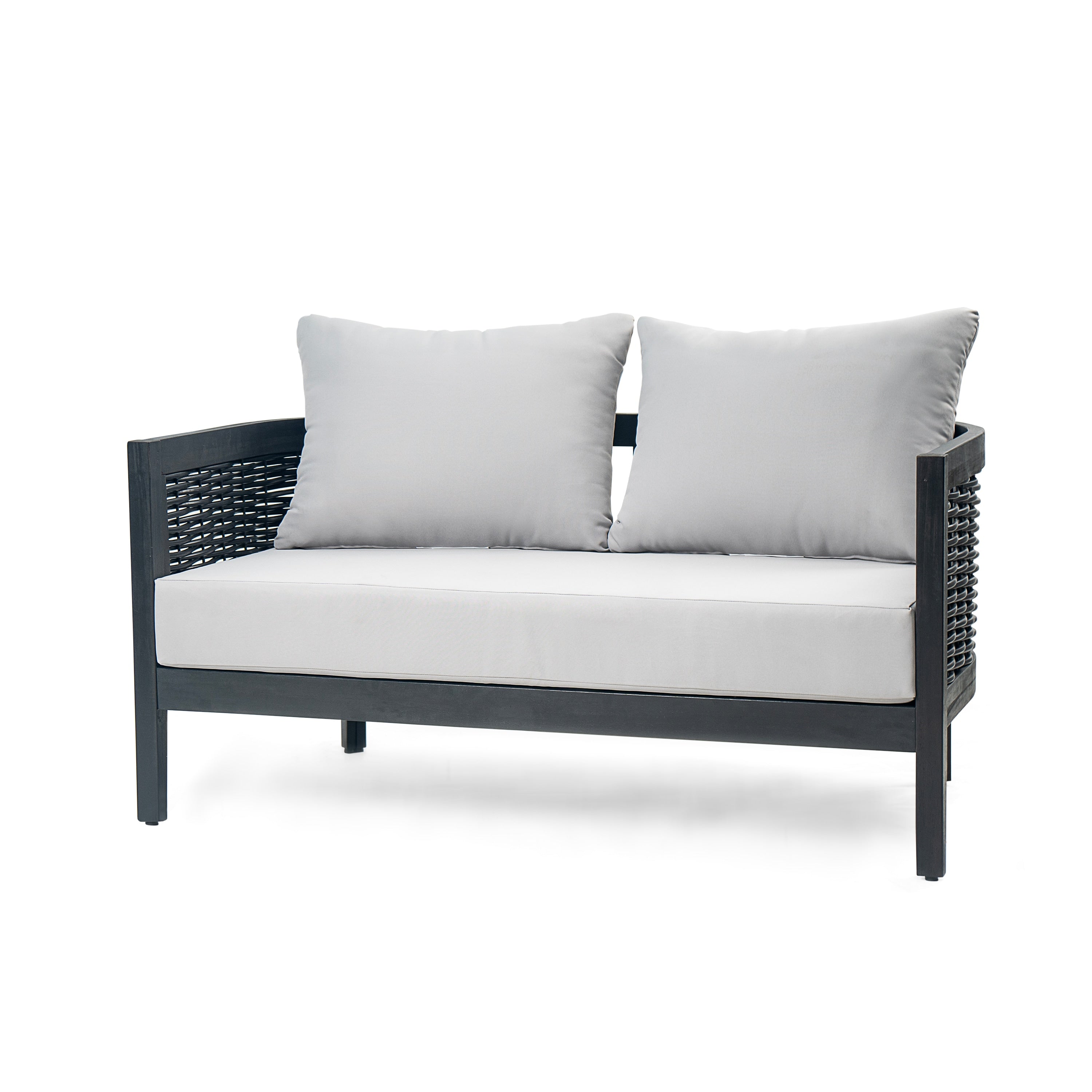 Christopher Knight Home Burchett Ensemble causeuse et table basse d'extérieur en bois d'acacia avec coussins Sunbrella en option