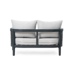 Christopher Knight Home Burchett Ensemble causeuse et table basse d'extérieur en bois d'acacia avec coussins Sunbrella en option