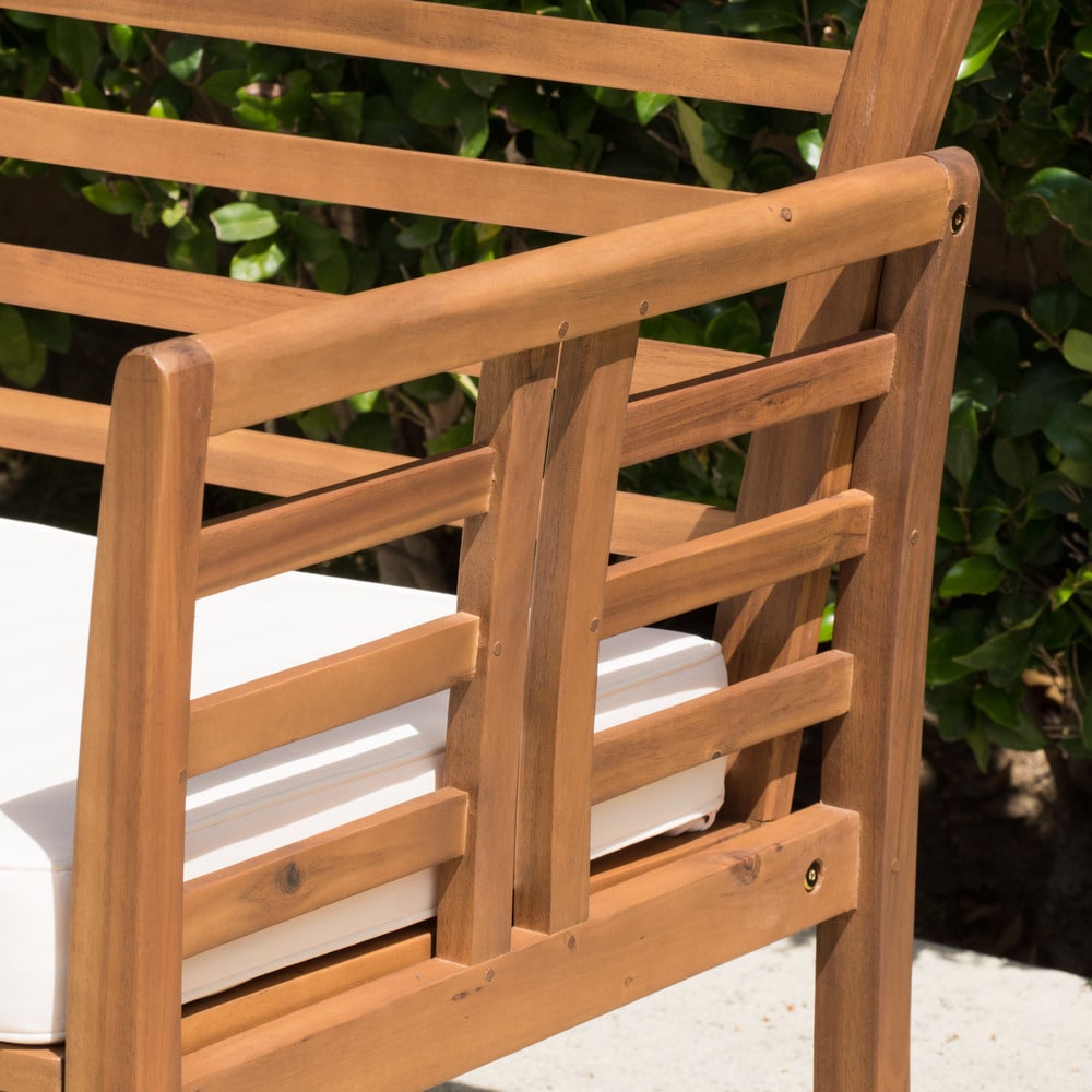 Ensemble de salon de jardin Caydon 4 pièces en bois d'acacia par Christopher Knight Home