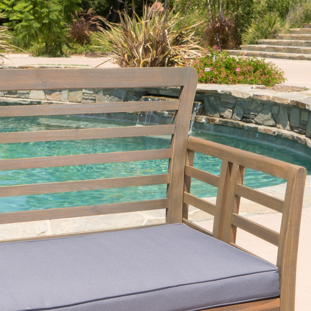 Ensemble de salon de jardin Caydon 4 pièces en bois d'acacia par Christopher Knight Home