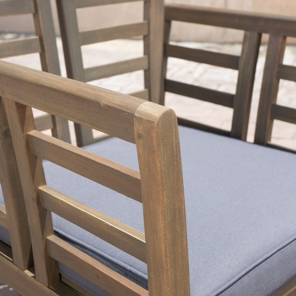 Ensemble de salon de jardin Caydon 4 pièces en bois d'acacia par Christopher Knight Home