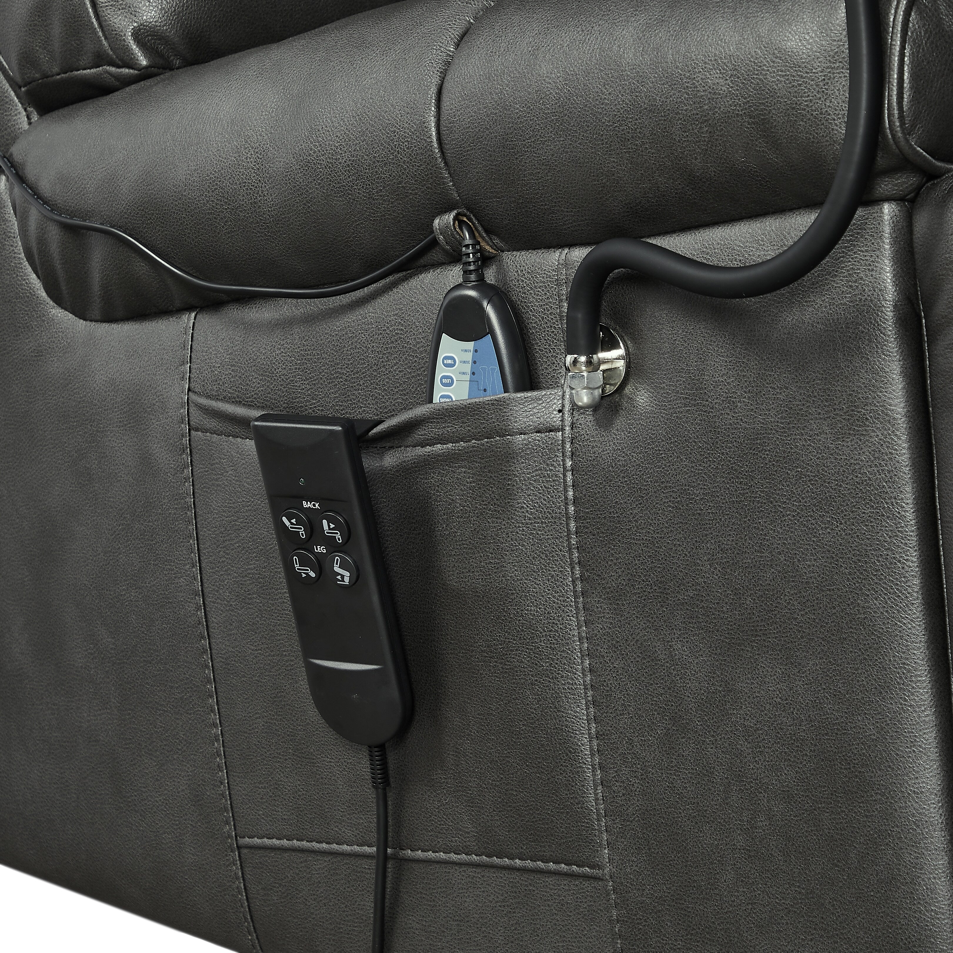 Fauteuil inclinable de massage électrique Christopher Knight Home Motors avec support pour téléphone