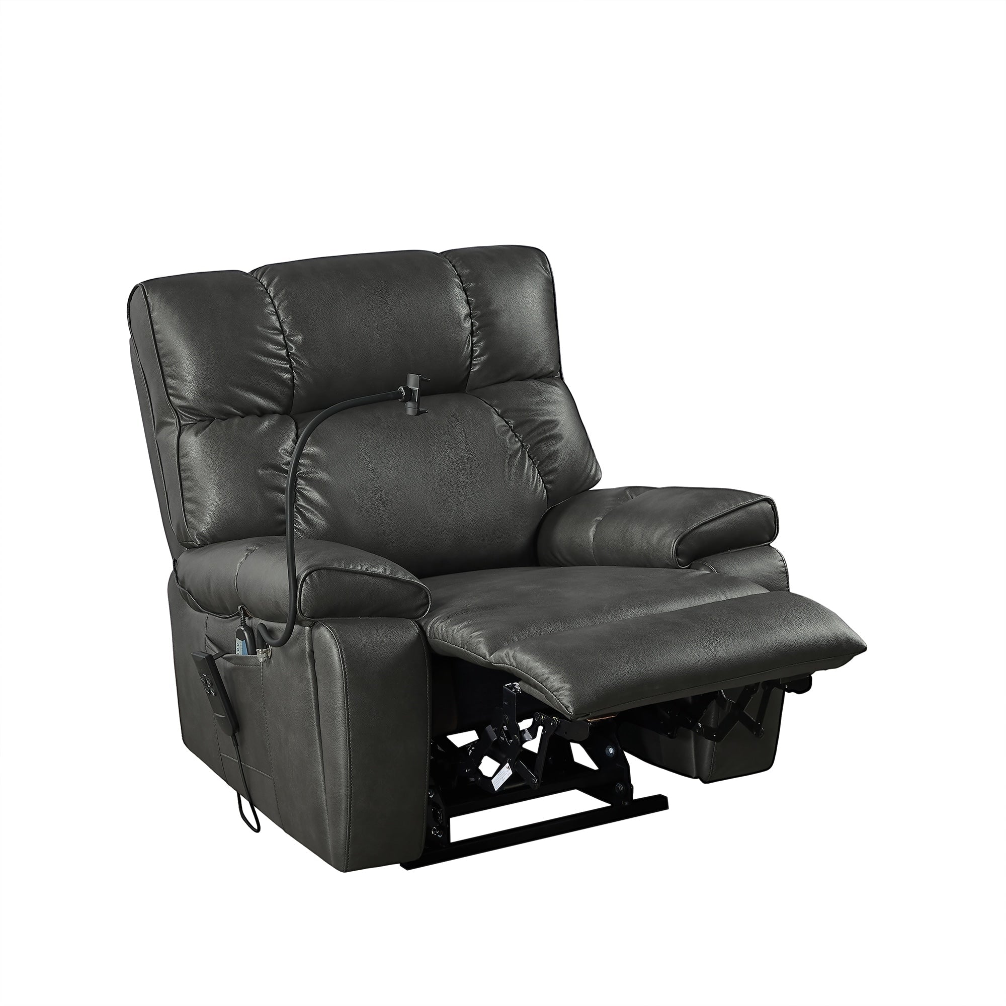 Fauteuil inclinable de massage électrique Christopher Knight Home Motors avec support pour téléphone