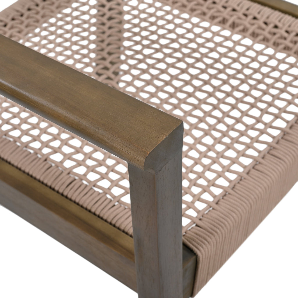 Ensemble de salle à manger d'extérieur 5 pièces avec table ronde et chaises d'appoint en corde de Christopher Knight Home