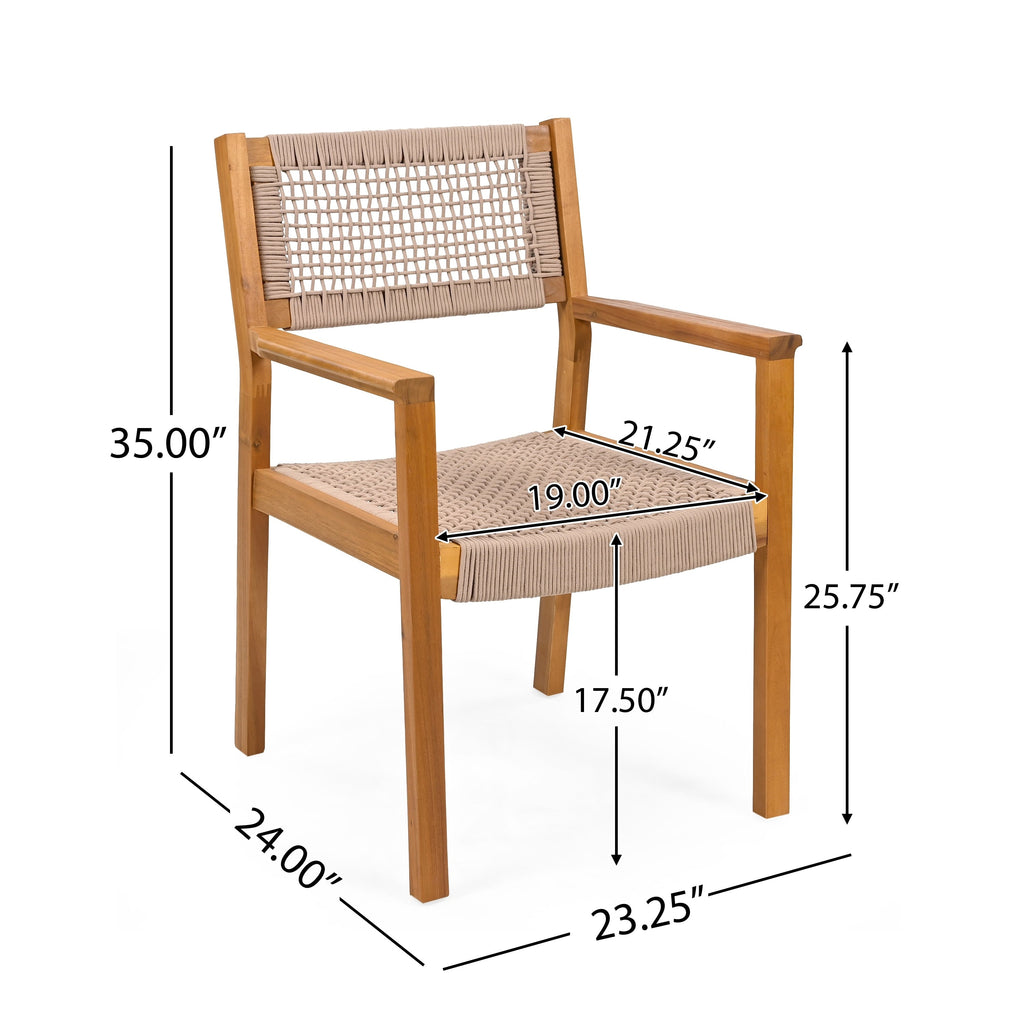 Ensemble de salle à manger d'extérieur 5 pièces avec table ronde et chaises d'appoint en corde de Christopher Knight Home