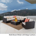 Christopher Knight Home Santa Rosa Ensemble de salon d'extérieur 7 pièces en osier