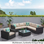 Christopher Knight Home Santa Rosa Ensemble de salon d'extérieur 7 pièces en osier