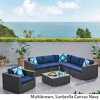 Christopher Knight Home Santa Rosa Ensemble de salon d'extérieur 7 pièces en osier