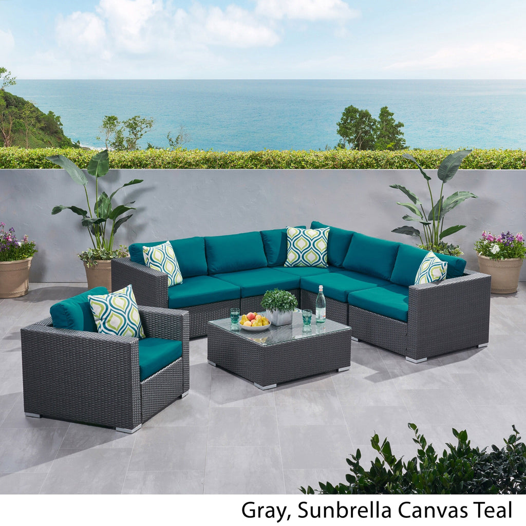 Christopher Knight Home Santa Rosa Ensemble de salon d'extérieur 7 pièces en osier