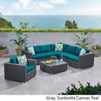 Christopher Knight Home Santa Rosa Ensemble de salon d'extérieur 7 pièces en osier