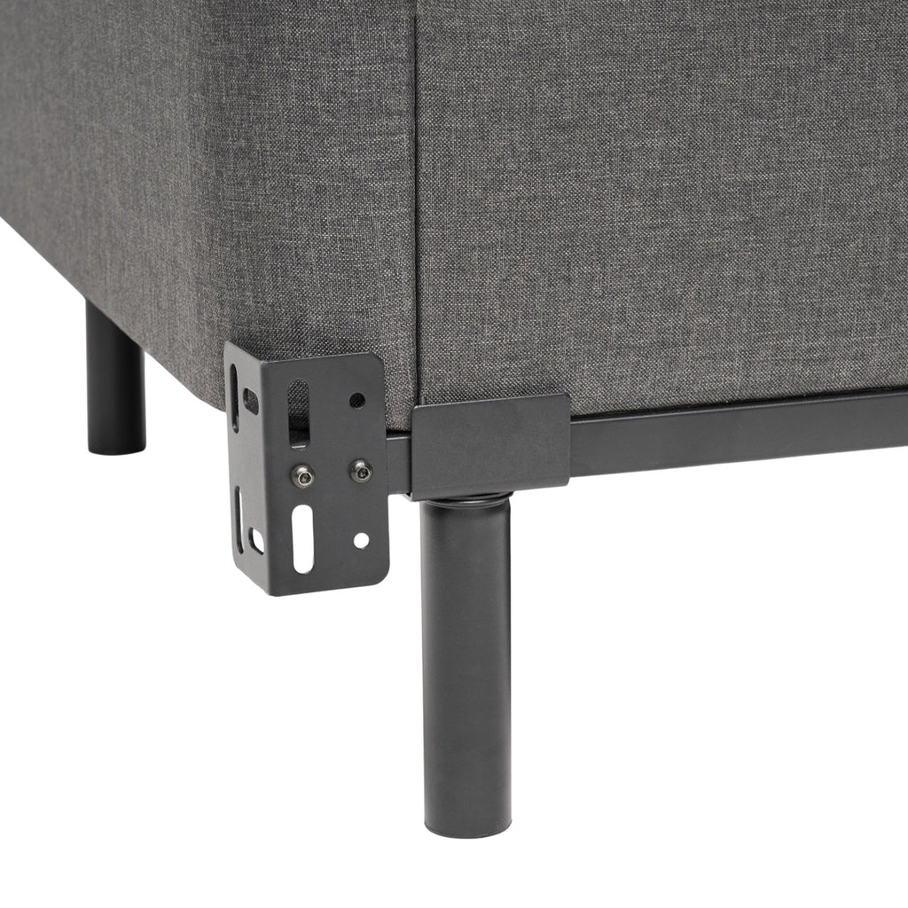 Sommier Chuck King Size pour matelas, 18 cm, revêtement en tissu, bois