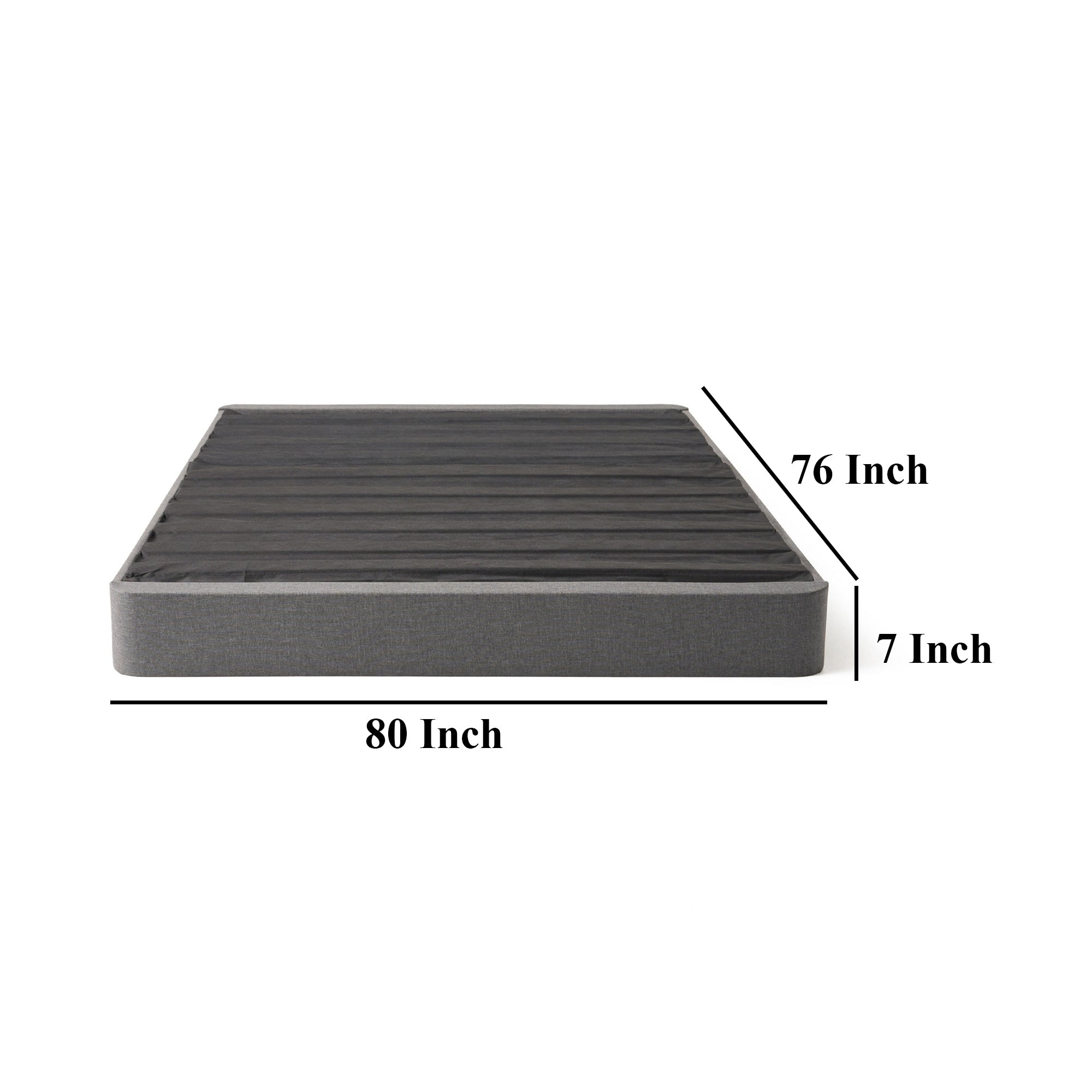 Sommier Chuck King Size pour matelas, 18 cm, revêtement en tissu, bois