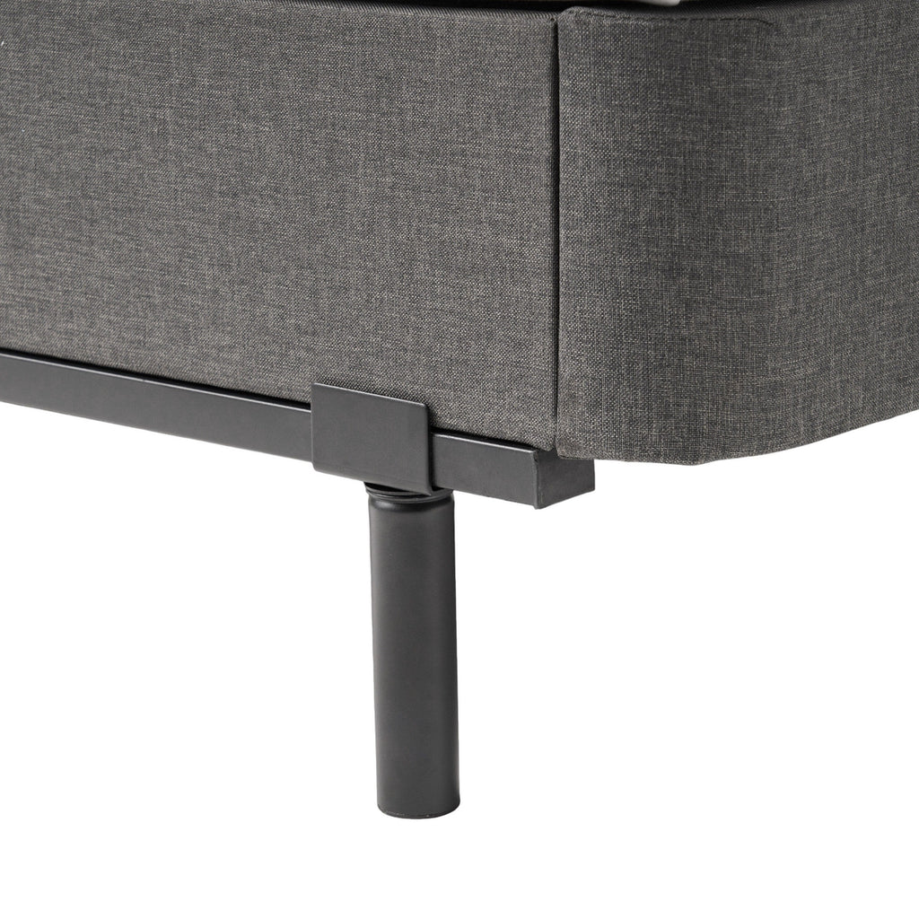 Sommier Chuck King Size pour matelas, 18 cm, revêtement en tissu, bois