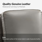 Fauteuil inclinable moderne en cuir véritable de style cigare avec garniture cloutée par HULALA HOME