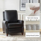 Fauteuil inclinable moderne en cuir véritable de style cigare avec garniture cloutée par HULALA HOME