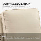 Fauteuil inclinable moderne en cuir véritable de style cigare avec garniture cloutée par HULALA HOME