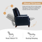 Fauteuil inclinable moderne en cuir véritable de style cigare avec garniture cloutée par HULALA HOME