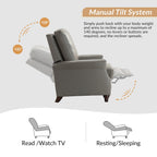 Fauteuil inclinable moderne en cuir véritable de style cigare avec garniture cloutée par HULALA HOME