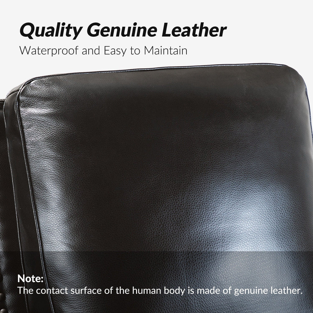 Fauteuil inclinable moderne en cuir véritable de style cigare avec garniture cloutée par HULALA HOME