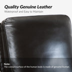 Fauteuil inclinable moderne en cuir véritable de style cigare avec garniture cloutée par HULALA HOME