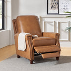 Fauteuil inclinable moderne en cuir véritable de style cigare avec garniture cloutée par HULALA HOME