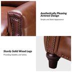 Fauteuil inclinable moderne en cuir véritable de style cigare avec garniture cloutée par HULALA HOME