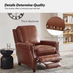 Fauteuil inclinable moderne en cuir véritable de style cigare avec garniture cloutée par HULALA HOME