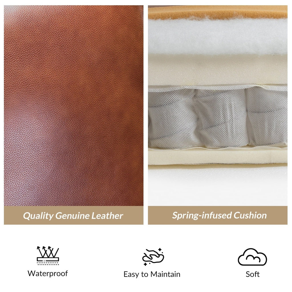 Fauteuil inclinable moderne en cuir véritable de style cigare avec garniture cloutée par HULALA HOME