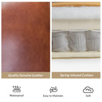 Fauteuil inclinable moderne en cuir véritable de style cigare avec garniture cloutée par HULALA HOME