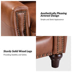 Fauteuil inclinable moderne en cuir véritable de style cigare avec garniture cloutée par HULALA HOME