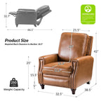 Fauteuil inclinable moderne en cuir véritable de style cigare avec garniture cloutée par HULALA HOME