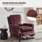 Fauteuil inclinable moderne en cuir véritable de style cigare avec garniture cloutée par HULALA HOME